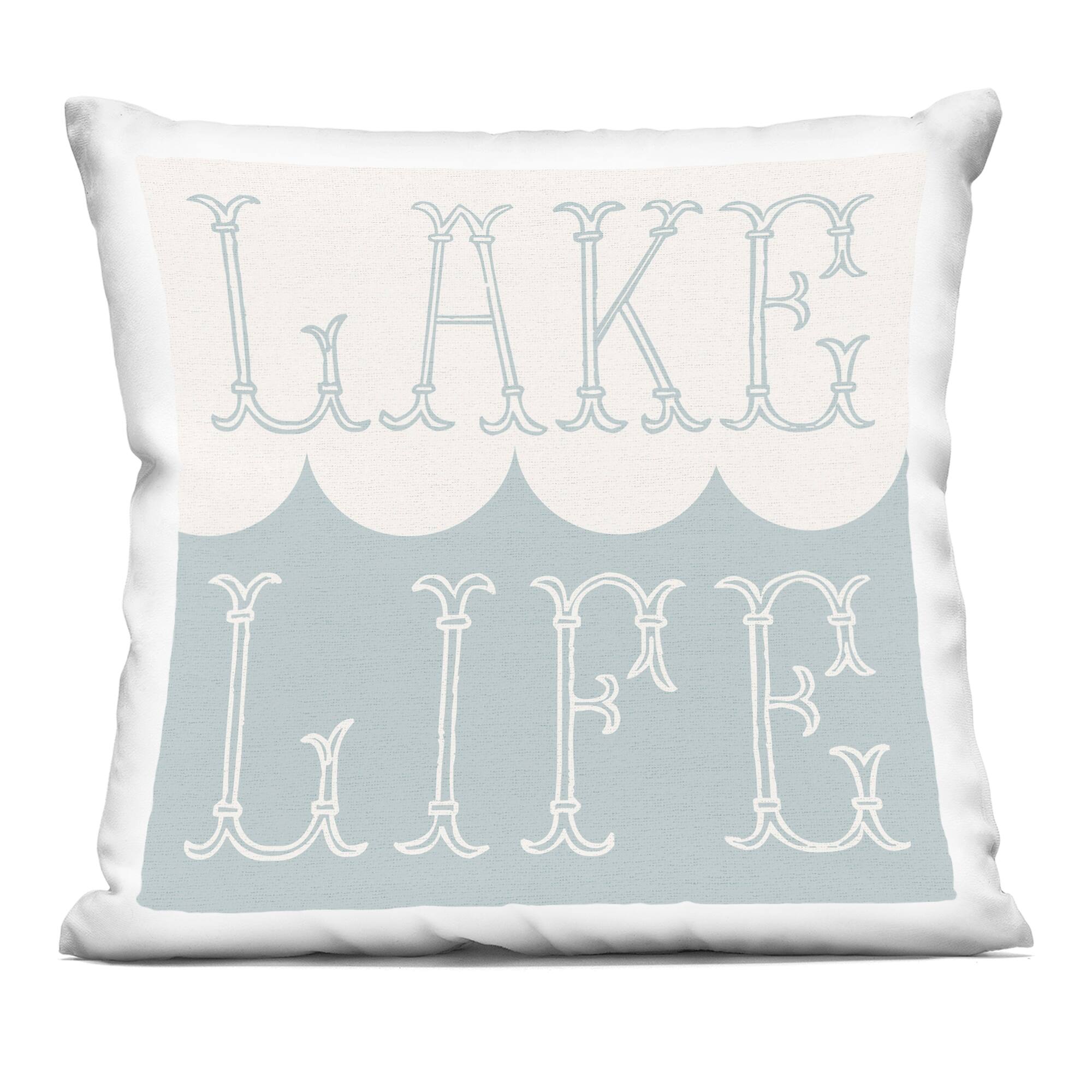 Stupell 18" x 18" Industries Lake Life with Wave Decorative Printed Indoor Pillow